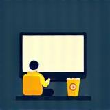 Icon representing watching a movie.